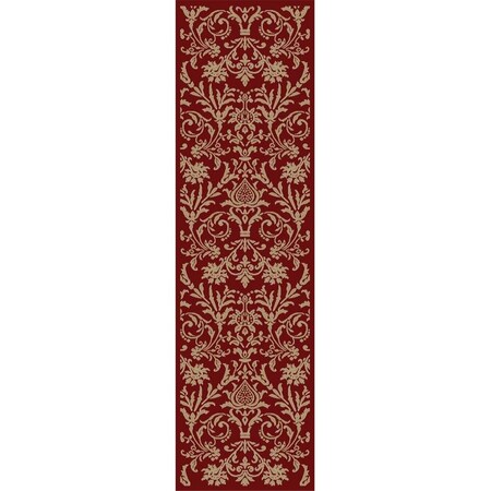 Perfectpillows Jewel Damask - Red - 2 ft. 3 in. x 7 ft. 7 in. PE2855758